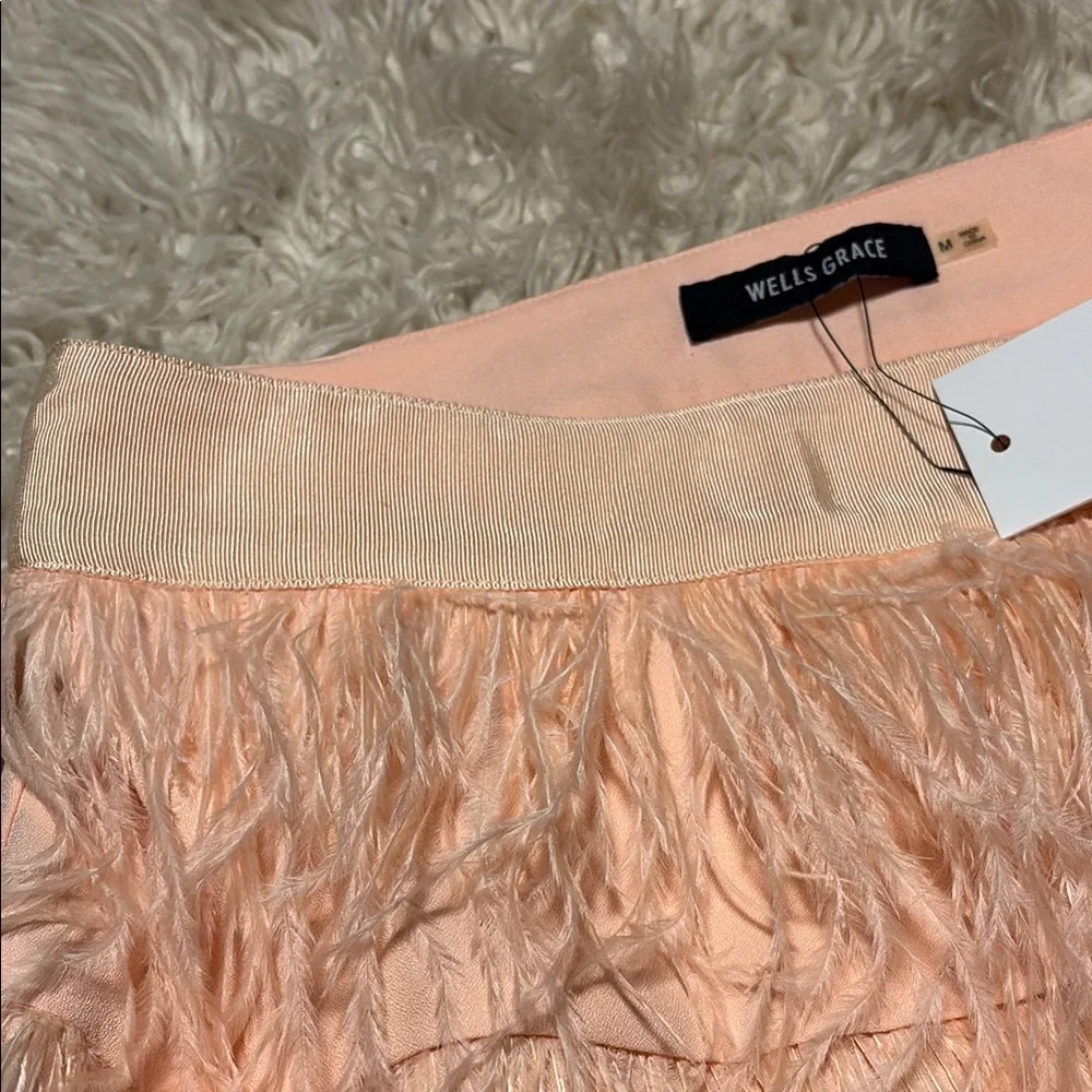 Wells Grace Peach Feathered Skirt - Picture 3 of 4